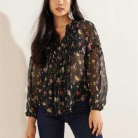 Жіноча Блузка (Eco Diamante Blouse) 58927-01 Whimsy Floral Print Чорний