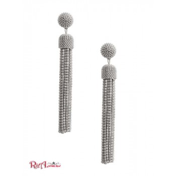 Женская Сережка (Cubic Zirconia Tassel Earring) 64657-01 Серебро