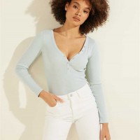 Жіноче Хенлі (Rhinestone Logo Henley) 58978-01 Aloe Palm