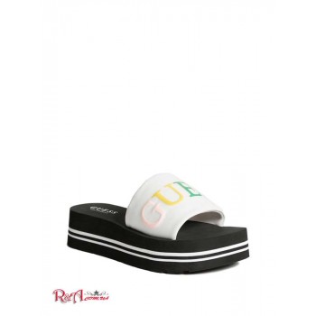 Жіночі Шльопанці (Ashlann Platform Logo Slides) 54818-01 Білий Мульті Texture