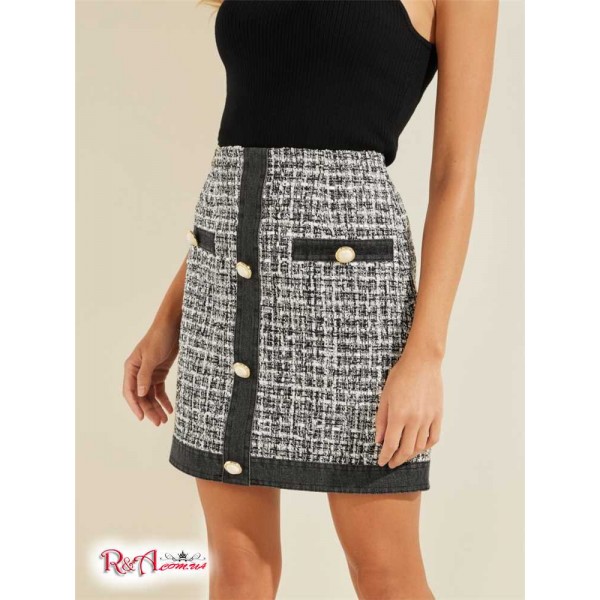 Женская Юбка GUESS (Gaia Tweed Skirt) 58678-01 Белый Lurex Boucle