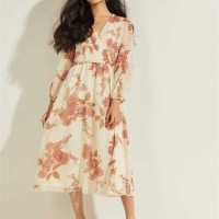 Женское Платье (Floral Midi Dress) 58768-01 Розовыйish Painted Flower Женское Платье (Floral Midi Dress) 58768-01 Розовыйish Painted Flower