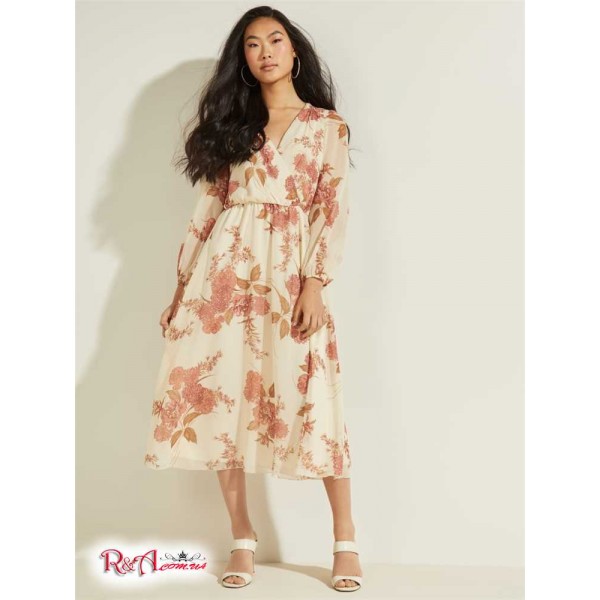 Женское Платье GUESS (Floral Midi Dress) 58768-01 Розовыйish Painted Flower Женское Платье GUESS (Floral Midi Dress) 58768-01 Розовыйish Painted Flower