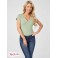Жіночий Топ (Cerise Studded Split-Neck Top) 64168-01 Salvias Зелений