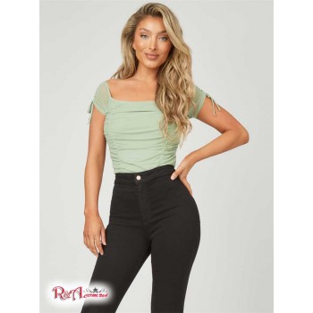 Жіноче Боді (Eliott Ruched Mesh Bodysuit) 64158-01 Salvias Green