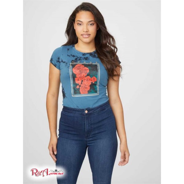 Жіноча Футболка GUESS Factory (Kairo Tie-Dye Tee) 57498-01 Синій Grotto Мульті