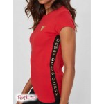 Жіноча Футболка GUESS Factory (Leann Logo Tape Tee) 57848-01 Вишневий Червоний