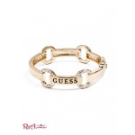 Женский Браслет GUESS Factory (Gold-Tone Pave Logo Bangle) 63638-01 Gold