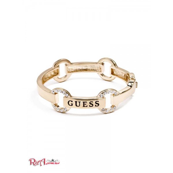 Женский Браслет GUESS Factory (Gold-Tone Pave Logo Bangle) 63638-01 Gold