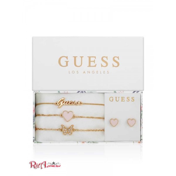 Жіночий Браслет GUESS Factory (Gold-Tone Dainty Charm Bracelet Valentine's Box Set) 63648-01 Золото