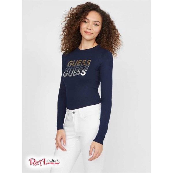 Женский Свитер GUESS Factory (Abiel Logo Sweater) 57609-01 Nocturnal Военно-Морской