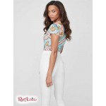 Жіночий Топ GUESS Factory (Cerise Studded Split-Neck Top) 64169-01 Enduring Love Ocean Breez