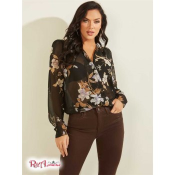 Женская Блузка (V-Neck Blouse) 58769-01 Песокy Flower