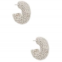 Жіноча Сережка (Rhinestone Dome Hoop Earring) 64619-01 Срібло
