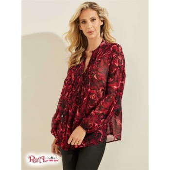 Женская Блузка (Eco Diamante Blouse) 58929-01 Роза Mirage Print Красный