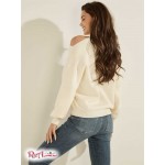 Жіночий Светр GUESS (Margot Rhinestone Logo Sweater) 64189-01 Крем Білий Жіночий Светр GUESS (Margot Rhinestone Logo Sweater) 64189-01 Крем Білий