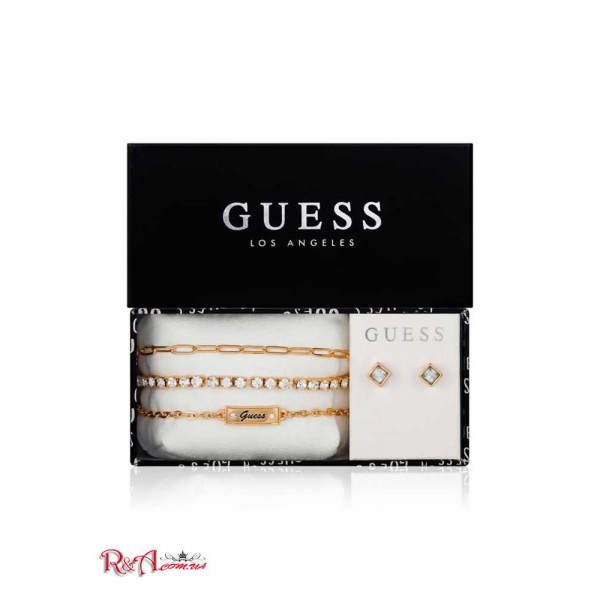 Женский Браслет GUESS Factory (Rose Gold-Tone Logo Heart Bracelet Box Set) 56799-01 Multi