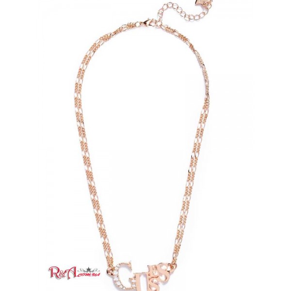 Жіноче Намисто GUESS Factory (Rose Gold-Tone Logo Necklace) 63629-01 Рожевий Золото