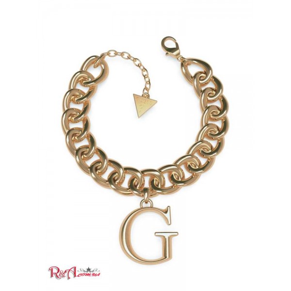 Жіночий Браслет GUESS (Gold-Tone G Logo Curb Chain Bracelet) 64659-01 Золотий Логотип