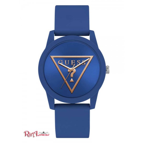 Женские Часы GUESS Factory (Gold-Tone and Navy Silicone Analog Watch) 57959-01 Нет Цвета