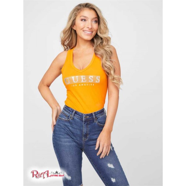 Жіночий Танк GUESS Factory (Kyara V-Neck Logo Tank) 57719-01 Мандаринський
