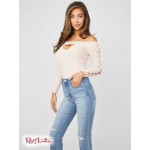 Женский Свитер GUESS Factory (Waneta Off-the-Shoulder Lace-Up Sweater) 54479-01 Розовый Sugar