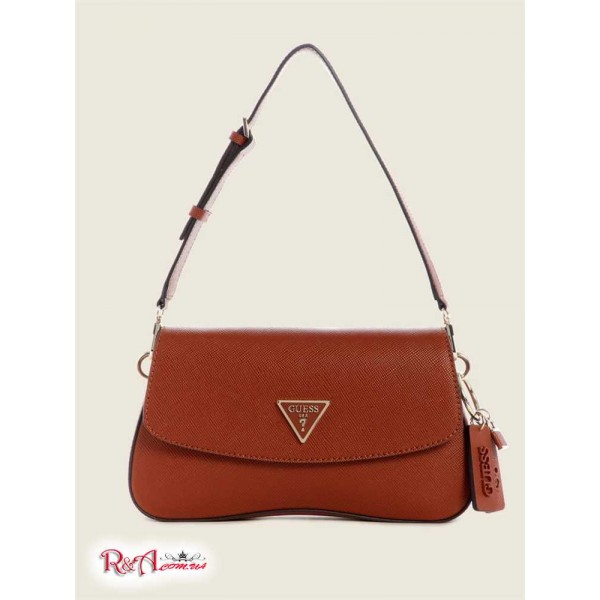 Женская Сумка на Плечо GUESS (Cordelia Flap Shoulder Bag) 59039-01 Коньяк