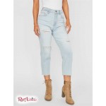 Женские Джинсы GUESS Factory (Evie High-Rise Slashed Slim-Fit Jeans) 57129-01 Светлый WПепельно-Серый