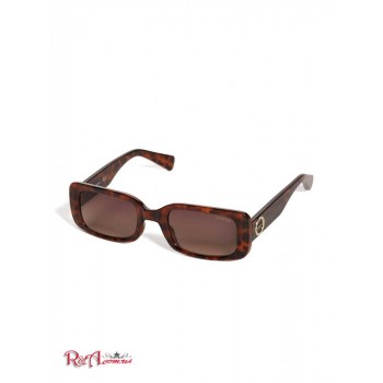 Жіночі Сонцезахисні Окуляри (Rectangle Tinted Sunglasses) 63569-01 Темний Havana/Gradient Коричневий