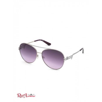 Жіночі Сонцезахисні Окуляри (Round Glitter Sunglasses) 63659-01 Срібний/Рожевий