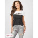 Женская Футболка GUESS Factory (Kinn Color-Block Logo Tee) 54349-01 Реактивний Черный Мульти