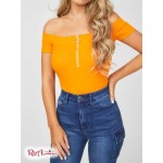 Женский Топ GUESS Factory (Loba Ribbed Off-The-Shoulder Top) 54399-01 Мандаринский