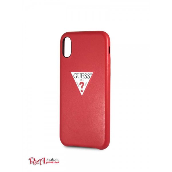 Женский Чехол GUESS (Faux-Leather Logo iPhone X Case) 42699-01 Красный