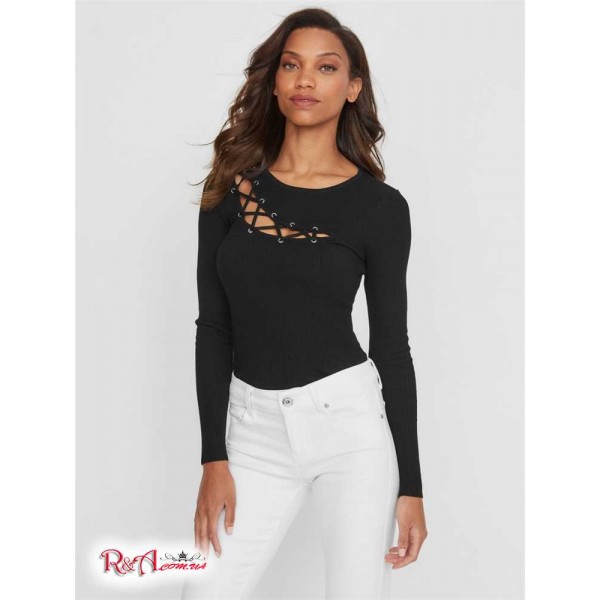 Жіночий Светр GUESS Factory (Mina Sweater) 57789-01 Реактивний Чорний Жіночий Светр GUESS Factory (Mina Sweater) 57789-01 Реактивний Чорний