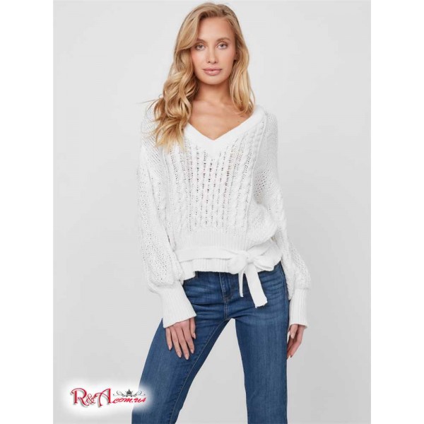 Жіночий Светр GUESS Factory (Kayla Belted Sweater) 63289-01 London Fog Жіночий Светр GUESS Factory (Kayla Belted Sweater) 63289-01 London Fog