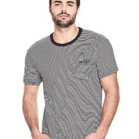 Мужская Футболка (Dev Striped Crew Tee) 1550-01 Реактивний Черный