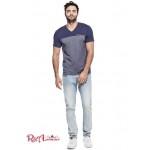 Чоловіча Футболка GUESS Factory (Ganton Marled V-Neck Tee) 4960-01 Індиго Jeans