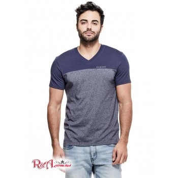 Чоловіча Футболка (Ganton Marled V-Neck Tee) 4960-01 Індиго Jeans