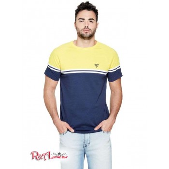 Чоловіча Футболка (Kido Color-Block Tee) 21421-01 Чорнийened Синій