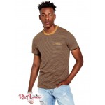 Мужская Футболка GUESS Factory (Dev Striped Crew Tee) 21423-01 Dorado Золотой