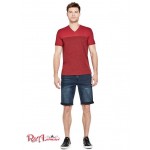 Чоловіча Футболка GUESS Factory (Ganton Marled V-Neck Tee) 1694-01 Varsity Червоний