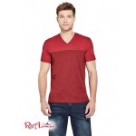Чоловіча Футболка GUESS Factory (Ganton Marled V-Neck Tee) 1694-01 Varsity Червоний