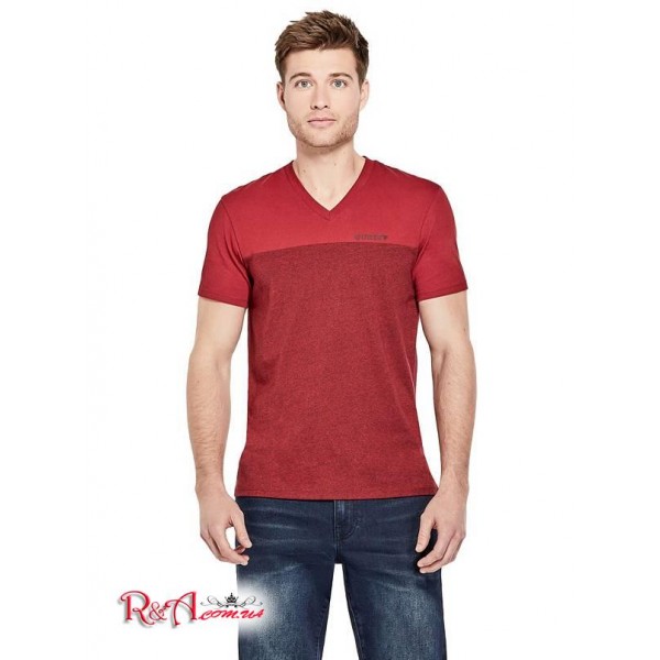 Чоловіча Футболка GUESS Factory (Ganton Marled V-Neck Tee) 1694-01 Varsity Червоний