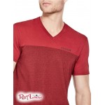Чоловіча Футболка GUESS Factory (Ganton Marled V-Neck Tee) 1694-01 Varsity Червоний