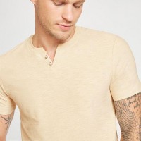Мужское Хенли (Ricky Slub Slit Henley) 11175-01 Кремовый