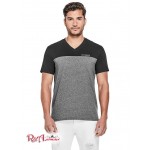 Мужская Футболка GUESS Factory (Ganton Marled V-Neck Tee) 1695-01 Реактивний Черный