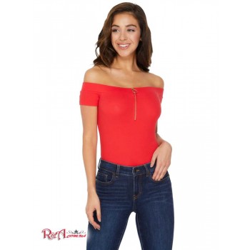 Женский Топ (Loba Ribbed Off-The-Shoulder Top) 30457-01 Красный Jelly Bean