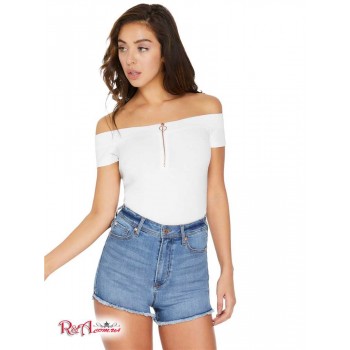 Женский Топ (Loba Ribbed Off-The-Shoulder Top) 30459-01 Pure Белый