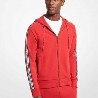 Мужское Худи (Logo Tape Cotton Blend Zip-Up Hoodie) 65081-05 Crimson