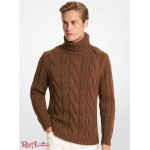 Мужская Водолазка MICHAEL KORS (Cable Merino Wool Turtleneck Sweater) 65091-05 Карамель Melange